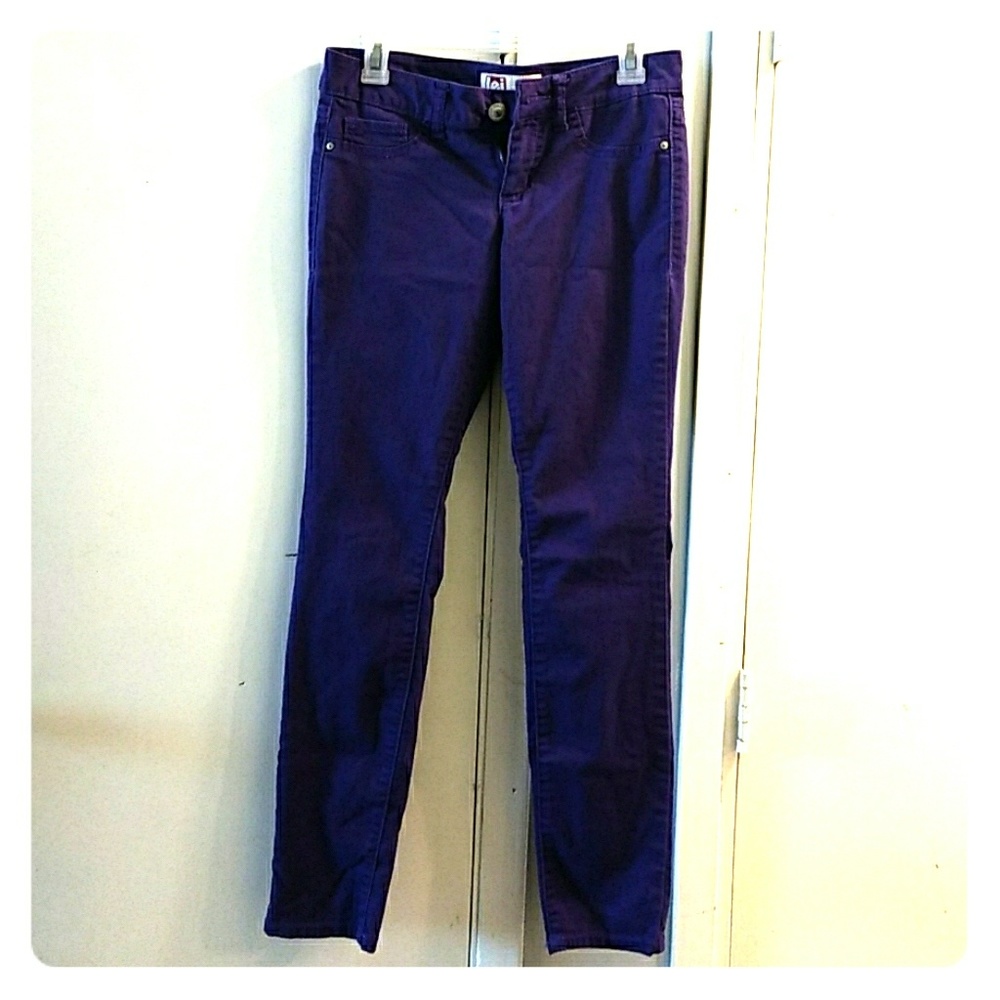 L.E.I. Ashley low-rise skinny purple pants